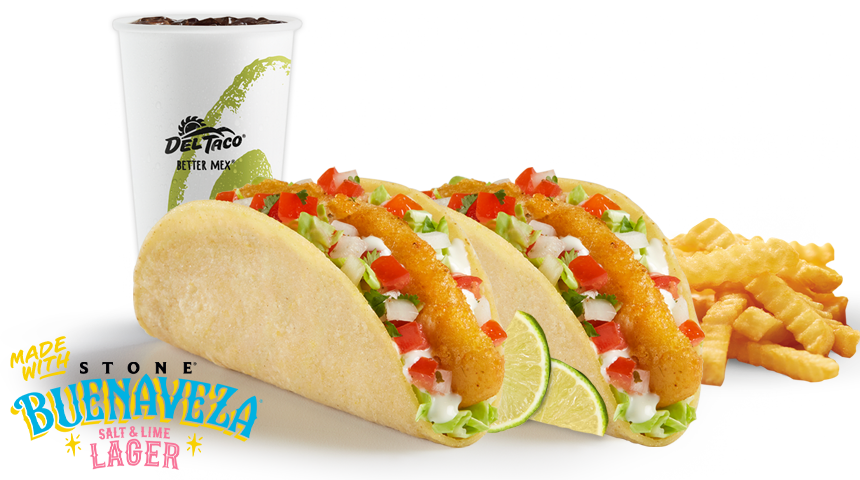 (#3) Beer Battered Crispy Fish Taco made with Stone® Buenaveza Salt & Lime Lager Meal