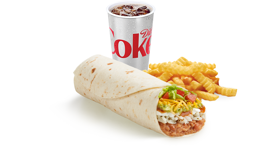 (#12) 8 LAYER VEGGIE BURRITO MEAL