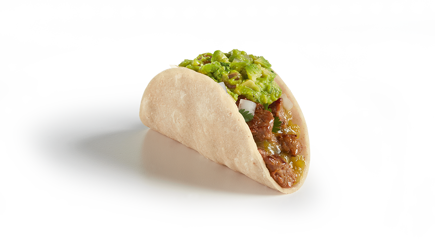 Carne Asada Steak Street Guac'd Up Taco