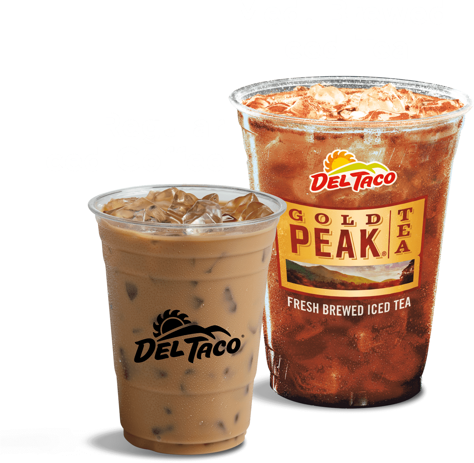 Regular Iced Coffee and Medium Brewed Iced Tea
