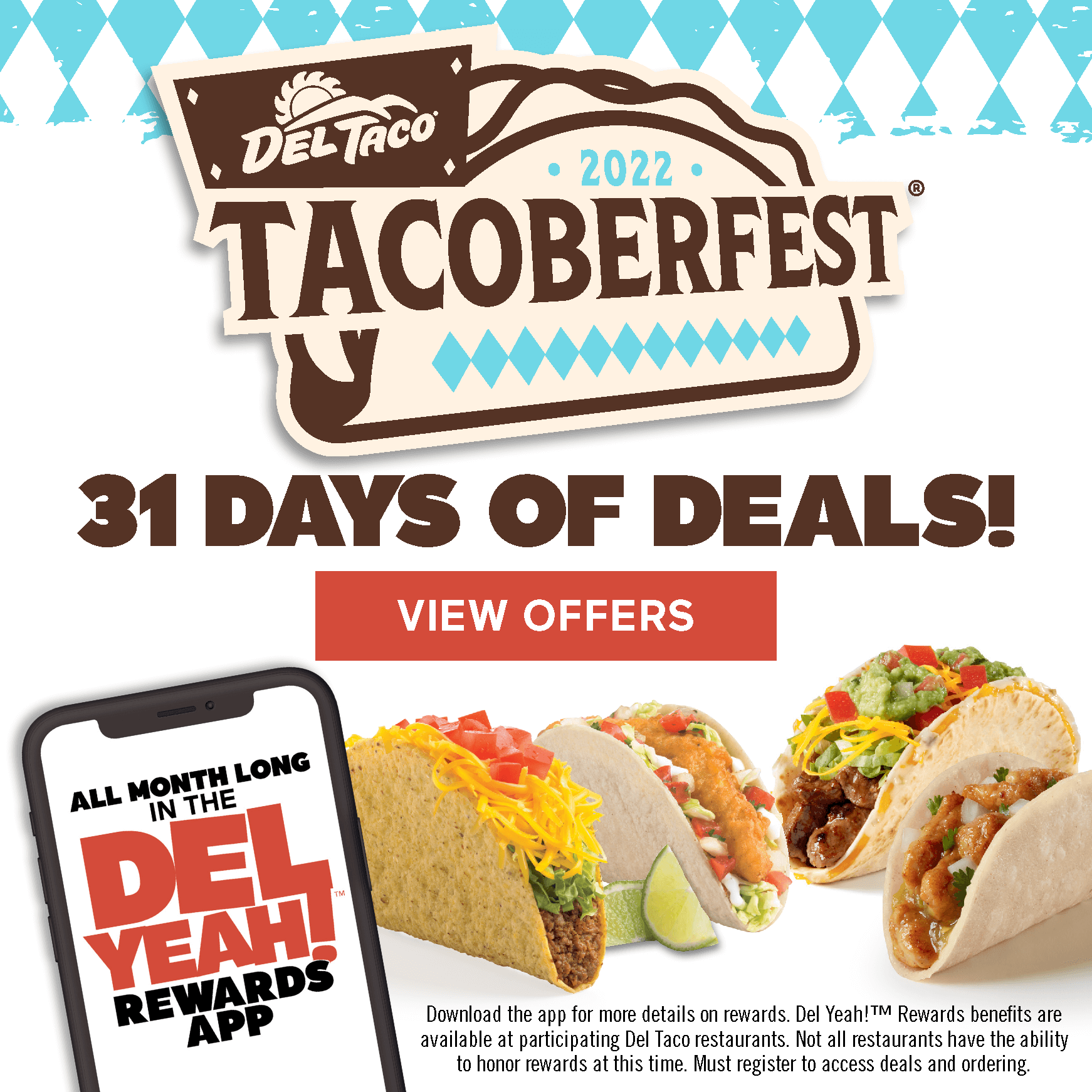 2022 Tacoberfest 31 Days of Deals. Click to view offers