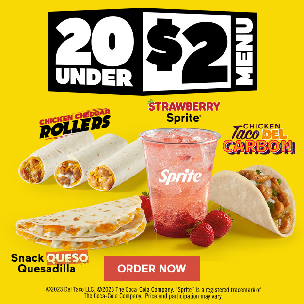 20 Under $2 - CLick to View Full Menu