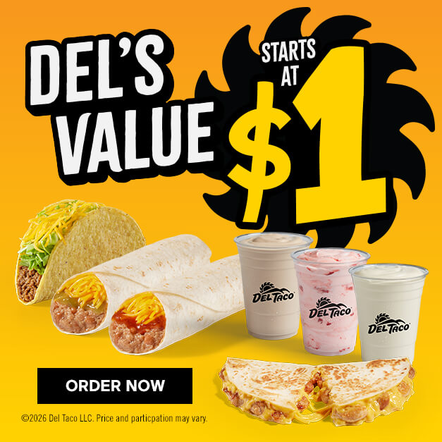 Del's Value Menu Starts at $1. Click to Order Now.'