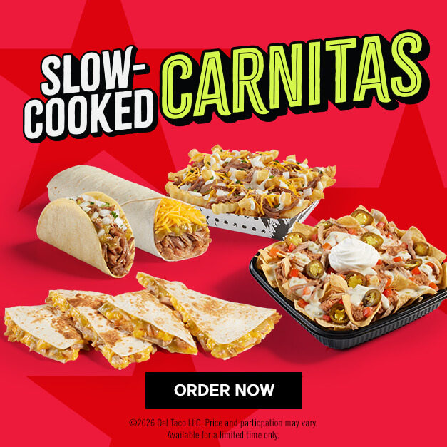 Slow Cooked Carnitas. Click to Order Now.