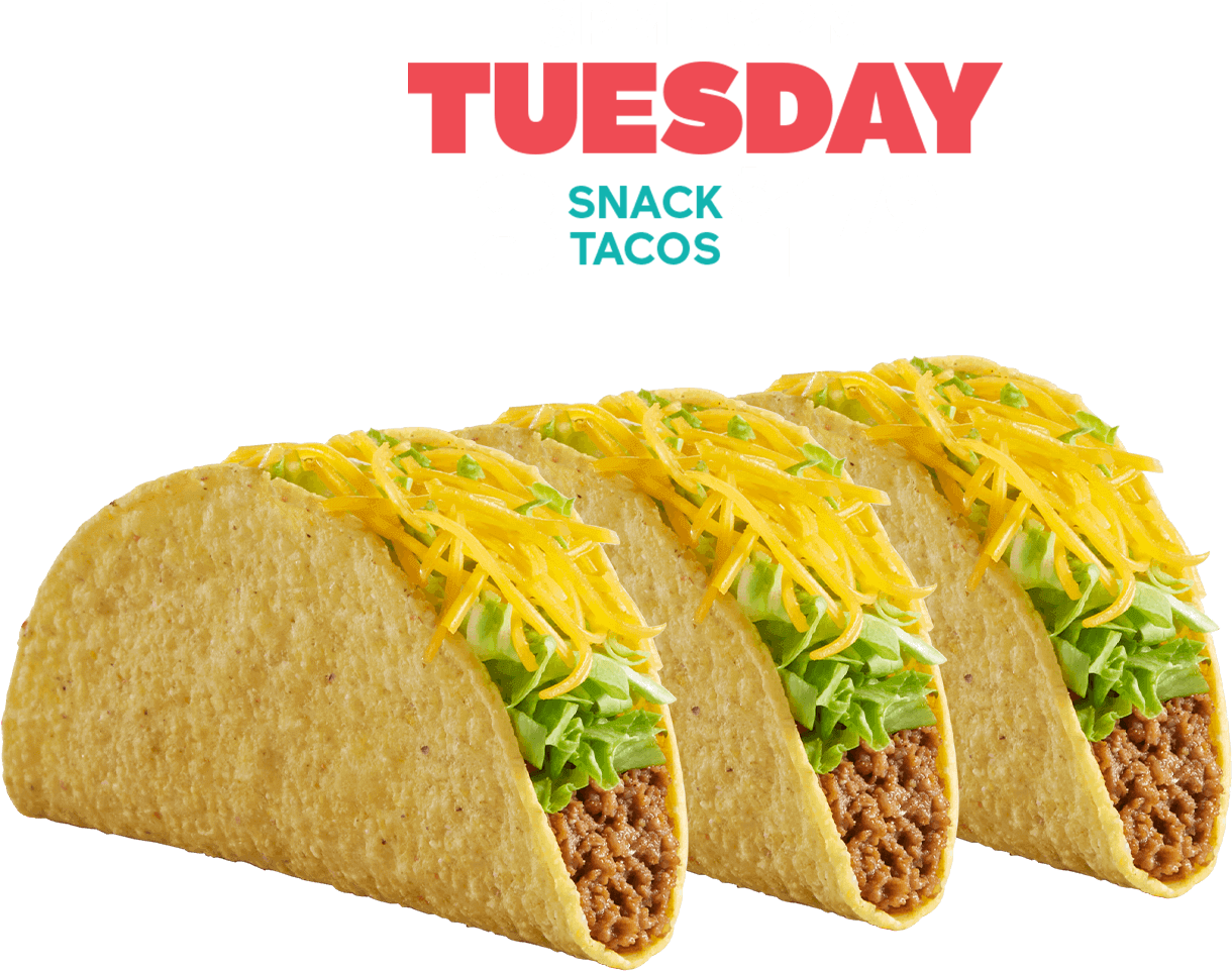 Every Tuesday 3 Regular Tacos $1.69 (mobile heading)