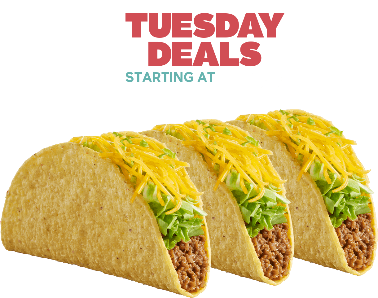 Every Tuesday 3 Regular Tacos $1.99 (mobile heading)